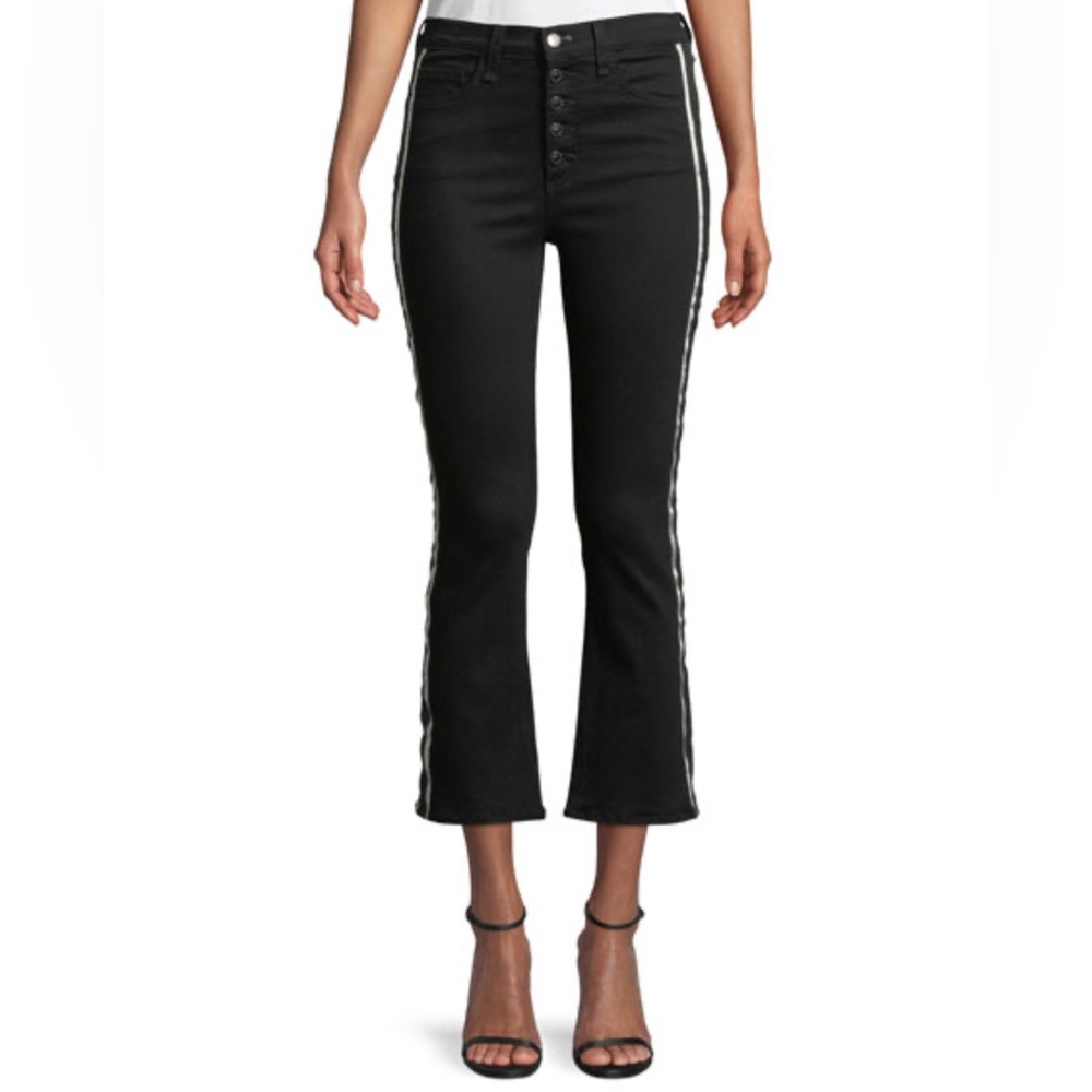Veronica Beard • Carolyn Baby Boot Cropped Jeans Tux Stripes  • 32 • Retail $298